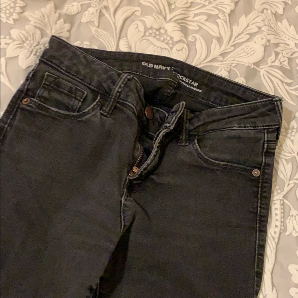 Faded black jeans